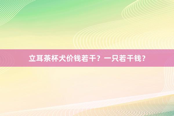 立耳茶杯犬价钱若干?一只若干钱?